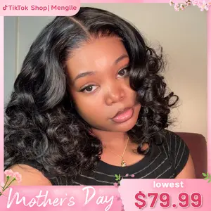 [New In 7x6 Wig] Menglle Hair 250% Density Ready to Go Glueless Bouncy Wave 7x6 Pre Cut Lace Front Wig Spiral Curl Human Hair Wigs With Middle Part#Summervibes#TikTokShopStockUp