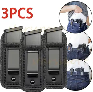 3 Pack Universal Magazine Holster IWB Mag Pouch Concealed Carry Single Double Stack Mags Holder U Secure Fit Easy Access Practical Accessory