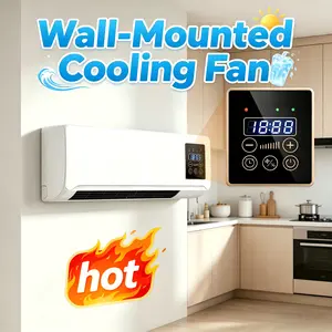 Silent Wall-Mounted Cooling Fan, Quiet Air Circulator for Bedroom, Compact Summer Kitchen Cooling Essential, Keep Fresh & Cool While Cooking, Space Saving Wall Mount Design for Home Indoor Daily Use