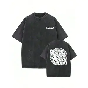 2026 Summer Tops1PCSMen's Oversized T-Shirts, Washing Hip-Hop, Frank Channel, Orange, Ocean, Blonde, Hip-Hop, Fashionable Street Clothes, Retro.-Premium Cotton Graphic Printed Round Neck T-Shirts-365TLoose And Comfortableshirts