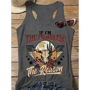 "Satan's Favorite" Gothic Tank Top, Womens Casual Edgy Graphic Sleeveless Top