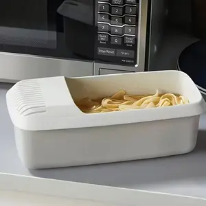Microwave Pasta Cooker 4-Person Set, No Boiling Water Needed, Non-Stick Design, Easy Clean, Durable Food-Grade Plastic, Space-Saving Kitchen Tool