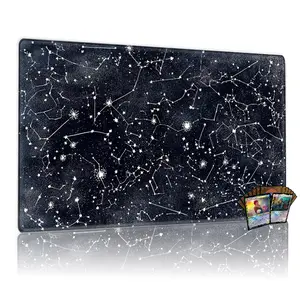Night Sky Constellation Star Map MTG Playmat 12x24inch Non-Slip TCG Card Game Mat, Perfect for Family Gathering Party, Ideal Gift for Card Game Enthusiasts & Collectors