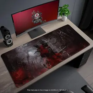 Bloodborne Hunter Gothic Gaming Mouse Pad - Dark Fantasy Yharnam Desk Mat, Large Gamer Desk Pad, Gift for Soulsborne Fans