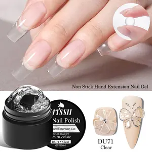 MTSSII 8ml Clear Non Stick Hand Extension Gel, Transparent Solid Self-leveling Gel Polish, Nail Art 3D Carving Flower Modeling Gel, Rhinestone Glue, Builder Gel Nail, for Home Salon, Daily Use