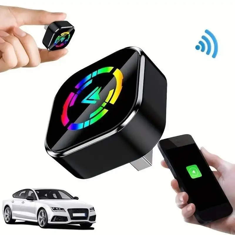 2025 Wireless Carplay Adapter for iPhone/Android - Fast Connection, No Latency, Hands-Free Calling & Charging, Wireless Adapter Electronic Charger Carplay Dongle