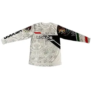 Mexico Themed Cartoon Design Cycling Jersey - Long Sleeve for MTB, Motocross & Racing