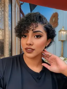 Short Bob Wig Human Hair Textured Pre Plucked Pixie Cut Wig 13x4x1 Lace Wig