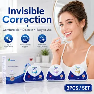 3pcs Adult Teeth Aligner Set with 3-Stage Graduated System, Clear U-Shaped Dental Tray, Elastic Fit Technology for Comfort, Overbite and Underbite Correction, Night Grinding Mouth Guard, for Sleep Teeth Protection, and Alignment Maintenance