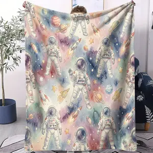 Dreamy Astronaut Space Throw Blanket, Super Soft Comfortable Warm Home Decor, Ideal Nap Blanket, Perfect Gift for Family and Friends