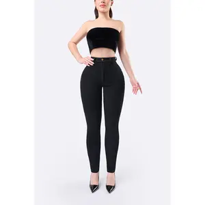Jeans Lua Button Womenswear Bottom Hip Shapewear Streetwear