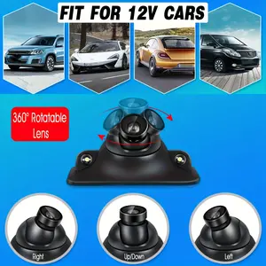 360° Rotating HD Night Vision Backup with 2LED Parking Guide Lines, Easy Installation, Wide Angle, Reverse  for Cars, Trucks, SUVs, RVs, Vans -  Fit.
