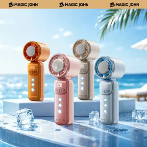New-MAGIC JOHN Mini Handheld Cooling Fan – 199-Speed Precision Control, Ice-Cooling Function, LED Display, Pocket-Size Portable Fan for Travel, Summer, Concerts & Commuting summerwins