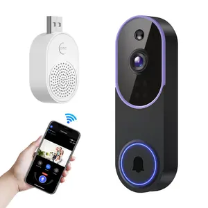 Wireless Smart Doorbell Camera, Wireless Video Doorbell, Free Chime, Rechargeable Doorbell, AI Human Detection, Instant Alert, Live Image, Two-Way Audio, 2.4G WiFi Camera, Security Outdoor Camera, Night Vision, Cloud Storage, Battery Powered Camera