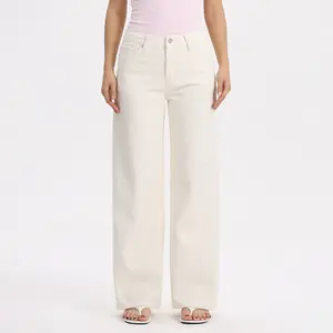 ONESO Women's white Sequin Texture Wide Leg Pants High Rise Trousers Sequin Like Texture Bottoms Classic Zipper Closure Stylish Minimalist Fashion Everyday Casual Style #SummerVibes