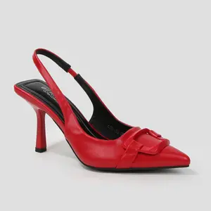 LUISA SLINGBACK FAUX LETHEAR-RED