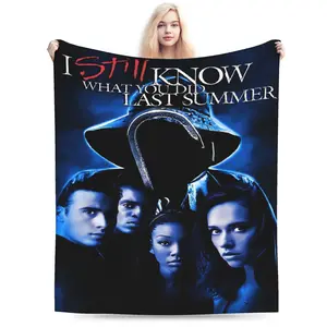 Horror Final Destination theme inspired design plush blanket, lightweight and durable, suitable for sofa, bedroom, office in all seasons