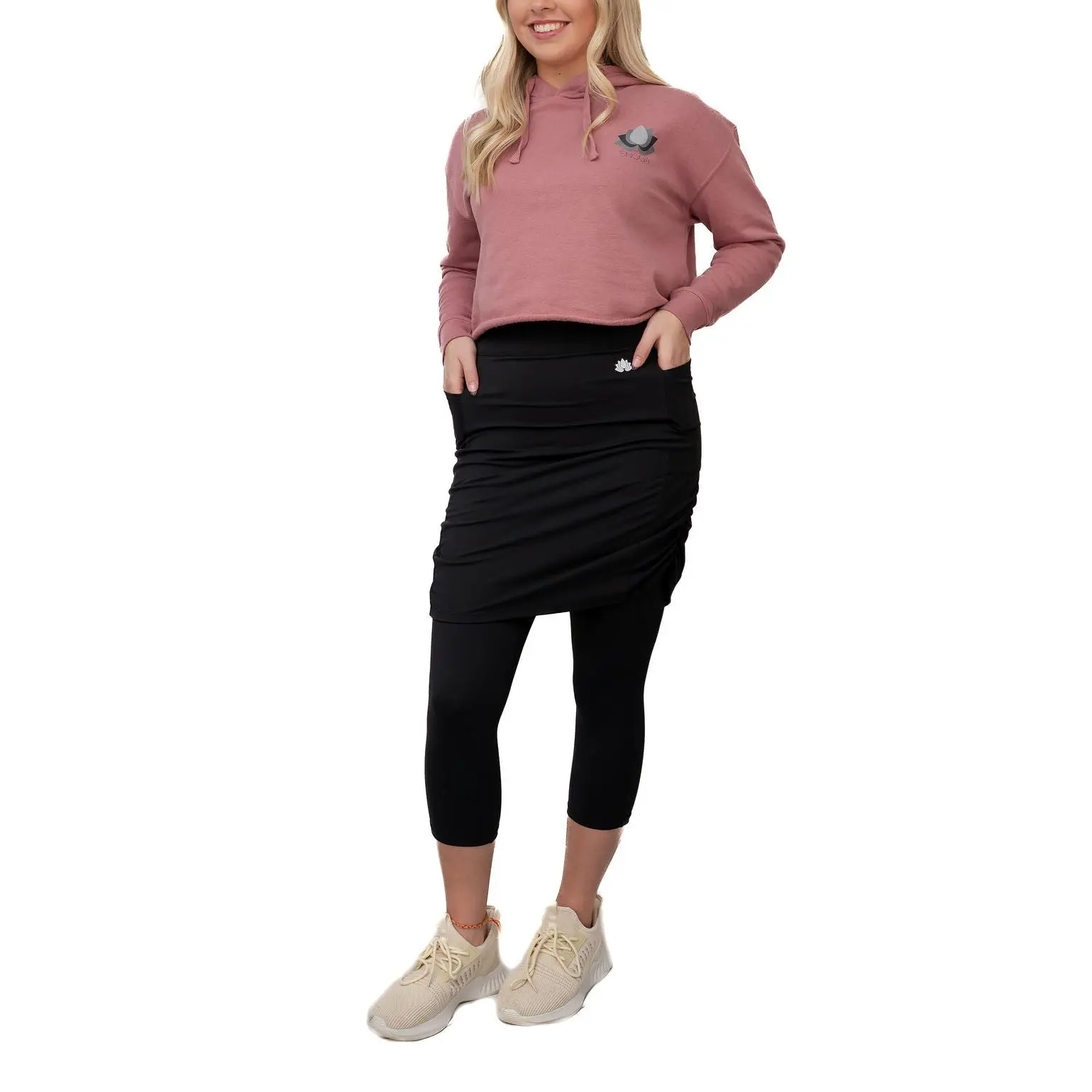 Ruched Active Skirt 20" - Black