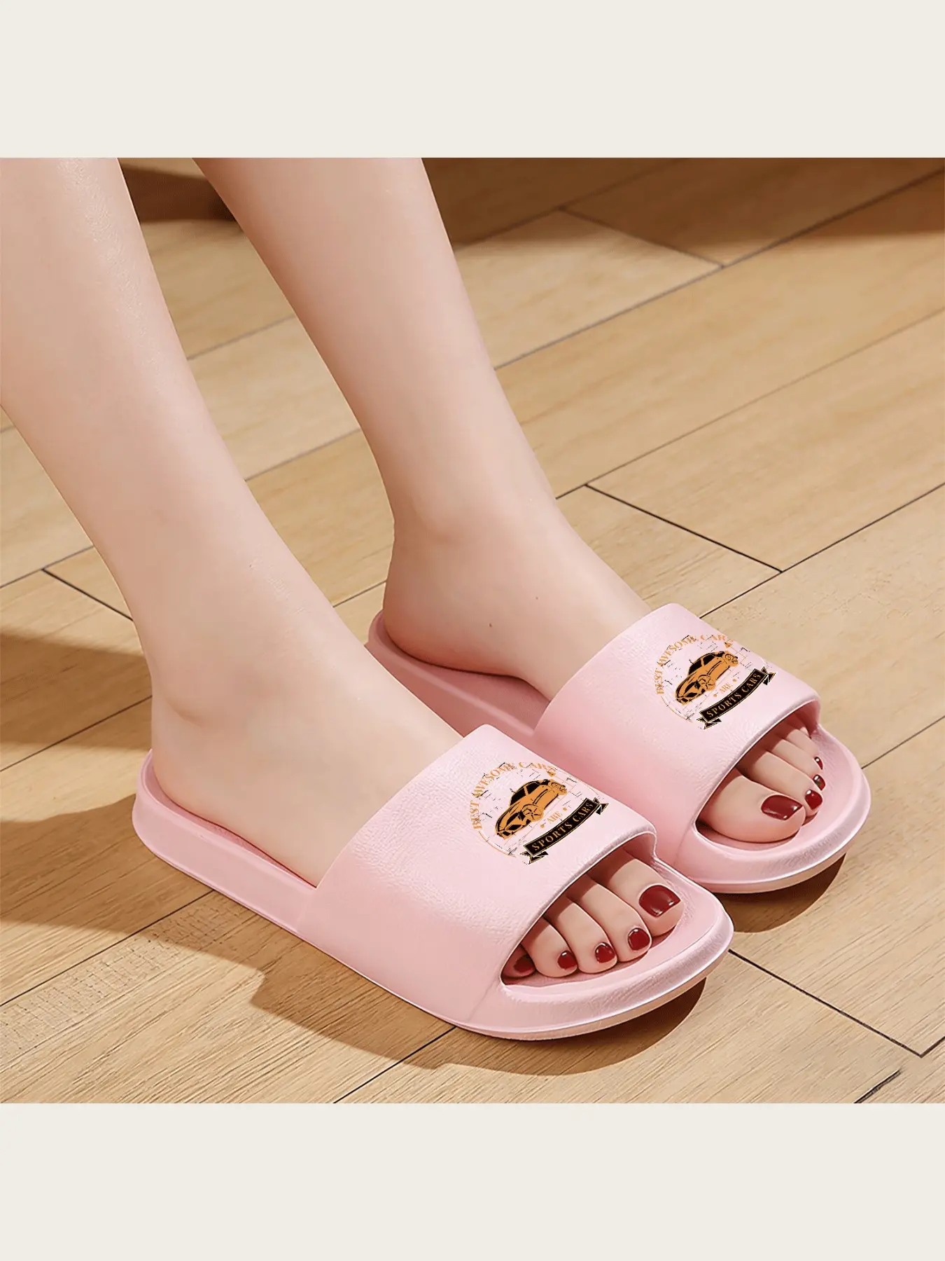 Best Awesome Cars Sports Car Graphic Slippers Men's Casual Non-Slip Indoor Outdoor Comfortable Slide Sandals Novelty Automotive Design Footwear for Car Enthusiasts Lightweight Breathable Summer Shoes