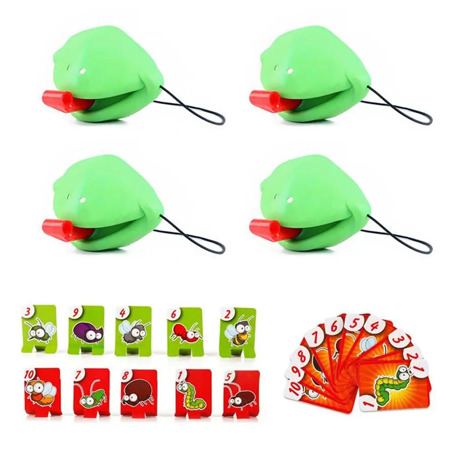 Kids Sensory Fidget Gift Toys Set with Tongue Frog Mask Game, Lick Cards for Anxiety Relief, Decompression Squeeze Frog Fidget Animals for Ages 6 to 12