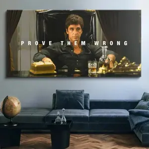 Scarface x Tony Montana Motivational Poster Canvas Wall Art Bold Gangster Boss Quote Print for Man Cave Office or Hustle-Themed Luxury Decor