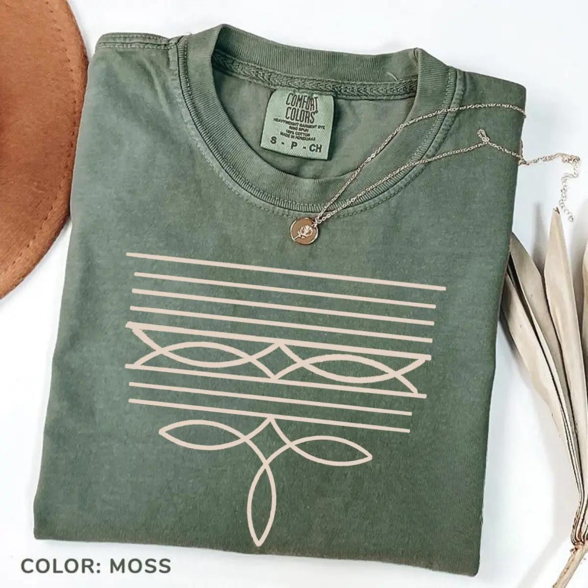Comfort Colors Boot Stitch Tshirt, Ladies Western Boot Stitch T-shirt, Cute Cowgirl Boot Stitch Shirt, Cowboy Boot Stitch Tshirt Design for Women,