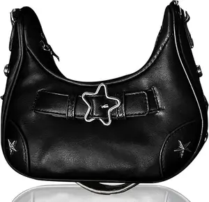 JeVenis Y2K Cowboy Purse Black Star Bags Crossbody Leather Shoulder Bag Fashionable Party Accessory for Unforgettable Moments