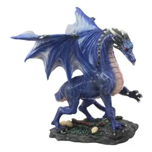 Ebros Clawing Blue Dragon Statue 8"Long Land Of Dragons Fantasy Home Decor