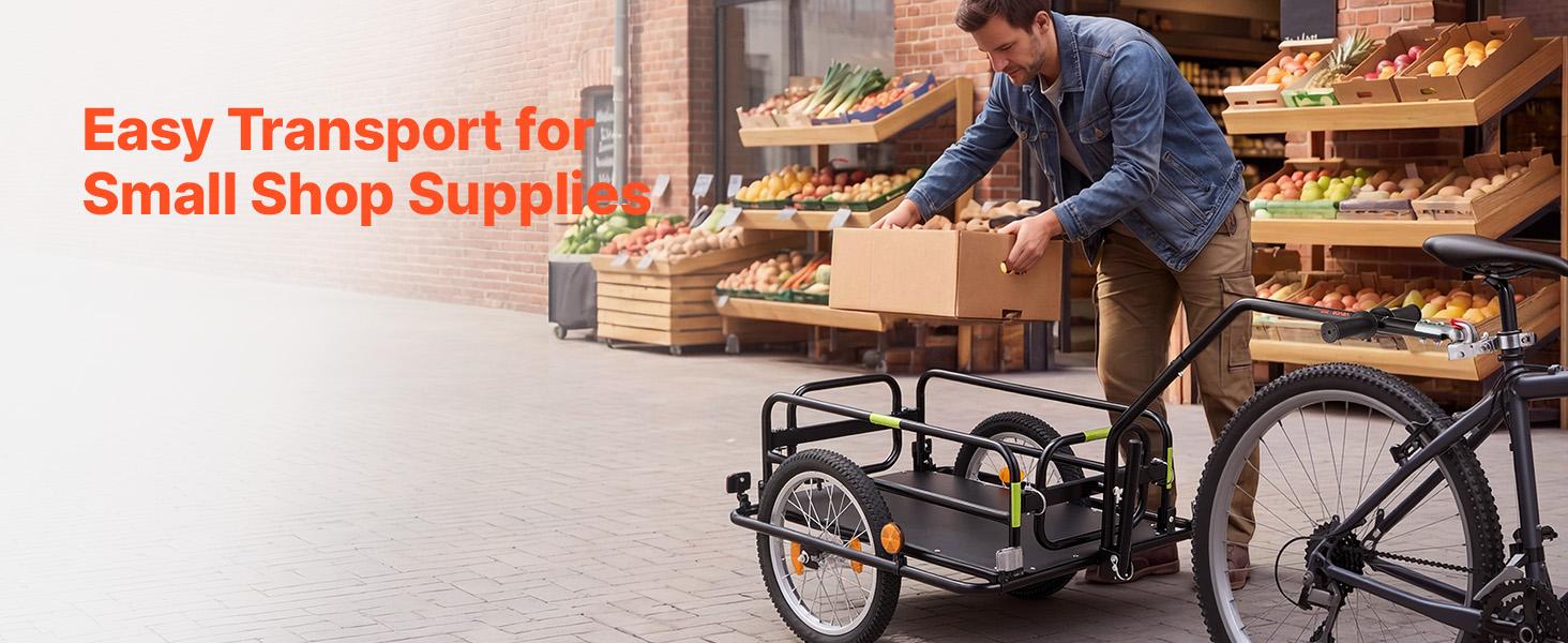 VEVOR Bike Cargo Trailer 88 lbs Load 2-in-1 Pushcart Folding Bicycle Wagon, Heavy-Duty Cart with 16-Inch Wheels, Reflectors, Carbon Steel Frame, Foldable Compact Storage, Fits 22-28 in Bike Wheels VEVOR Bike Cargo Trailer 88 lbs Load 2-in-1 Pushcart Folding Bicycle Wagon, Heavy-Duty Cart with 16-Inch Wheels, Reflectors, Carbon Steel Frame, Foldable Compact Storage, Fits 22-28 in Bike Wheels