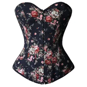 Milalee Corset Tops for Women Satin Lace Up Corset Top Size Gothic Corset Overbust Shapewear Bodysuit Body Faja Colombiana 5804-D1