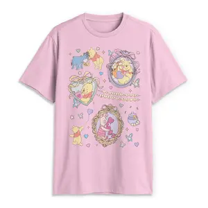 Disney Men's Short-Sleeve Winnie the Pooh & Friends Pastel I Love You Beary Much Graphic Print T-Shirt, Menswear T-Shirt