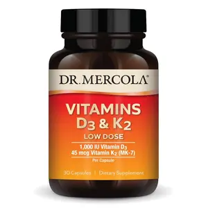 Dr. Mercola Vitamins D3 & K2, Dietary Supplement, Supports Immune Health, Non GMO, NSF Certified