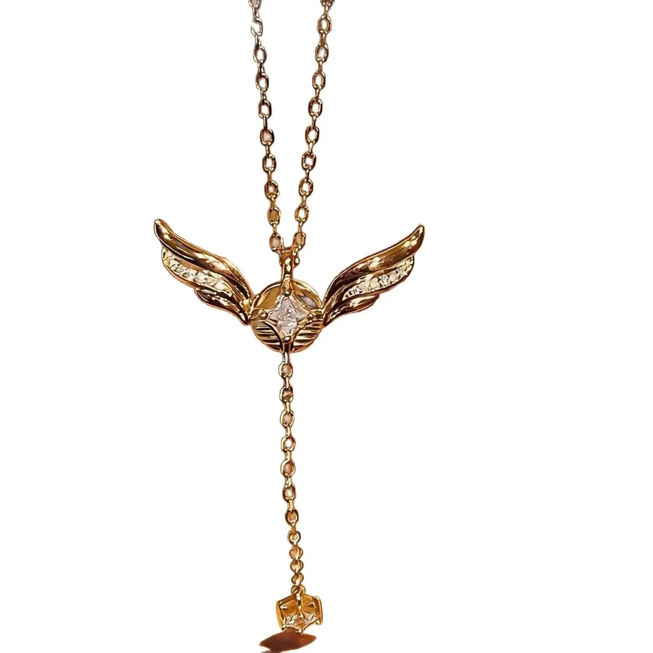 18K Gold Plated Golden Snitch Necklace for Women Girls,Golden Snitch Winged Ball Necklace with Movable Wings,Valentine's Gift for Women,Gold color Symbolizing Love