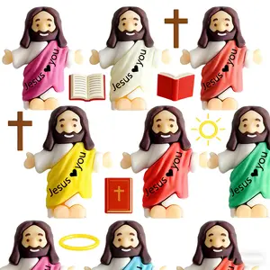 Little Jesus Figurines  Pack Jesus Loves You Small Tiny Figures for Church Christmas Party Favors Baptism Gifts Perfect for Various Occasions