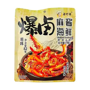 Ludingdang Instant Seasoned Squid Shrimp Snack - Savory Sesame Sauce Flavor, Original Taste, 82g - Rich Umami, Chewy Texture