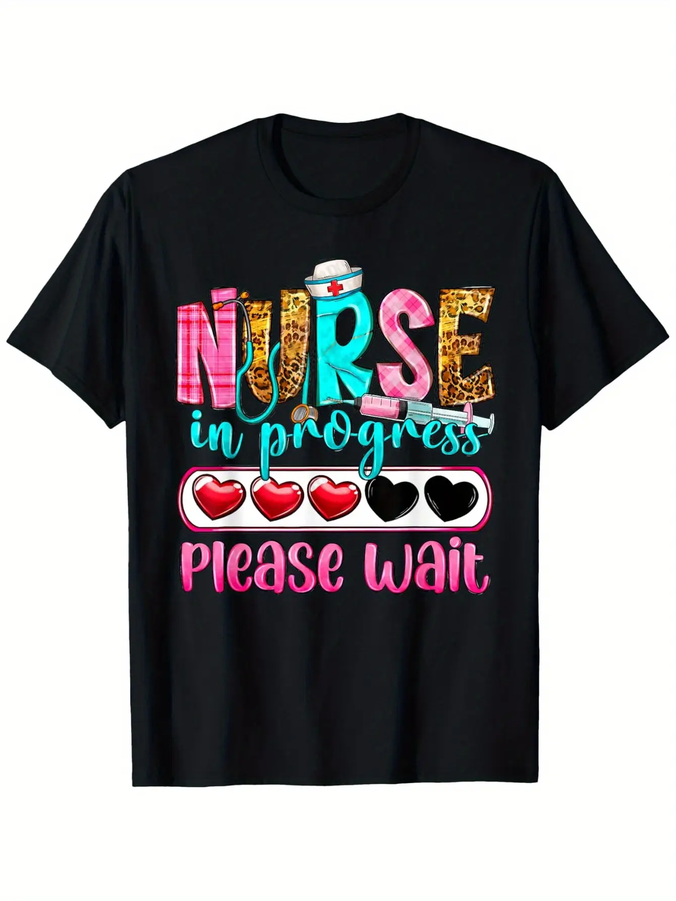 Nurse In Progress Please Wait Nursing School Future Nurses T-Shirt, Unisex - Easter, Christmas Clearance, Valentine'S Day, Carnival, Winter Gifts for Parents, Friends, Family and Coworkers