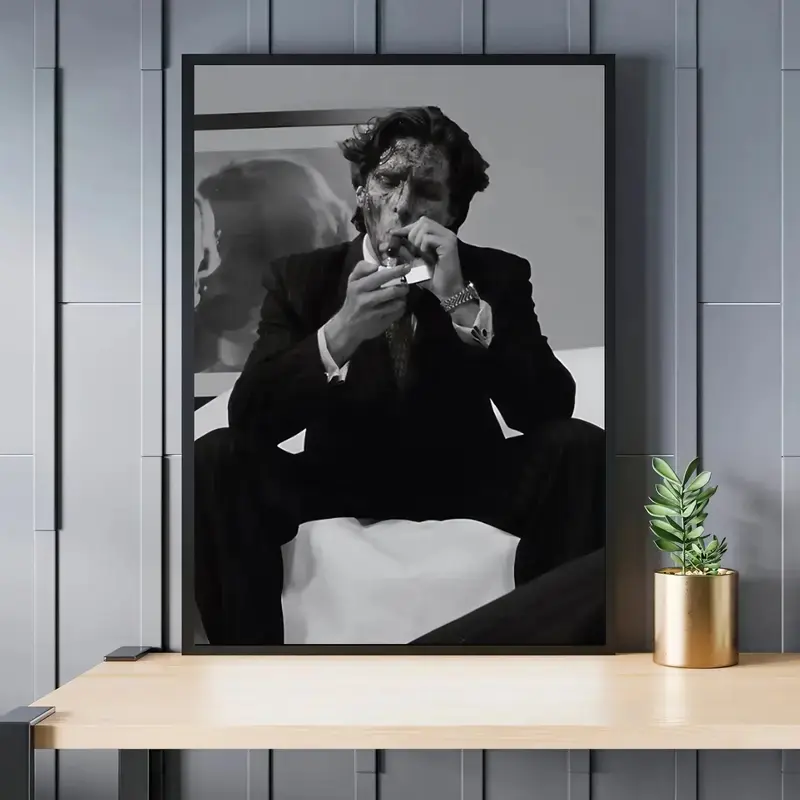 Patrick Bateman Poster - American Psycho Wall Art, Black And White Cult Film Print, Dark Aesthetic Decor, 2000S Movie Poster, Film Poster, Canvas Decoration