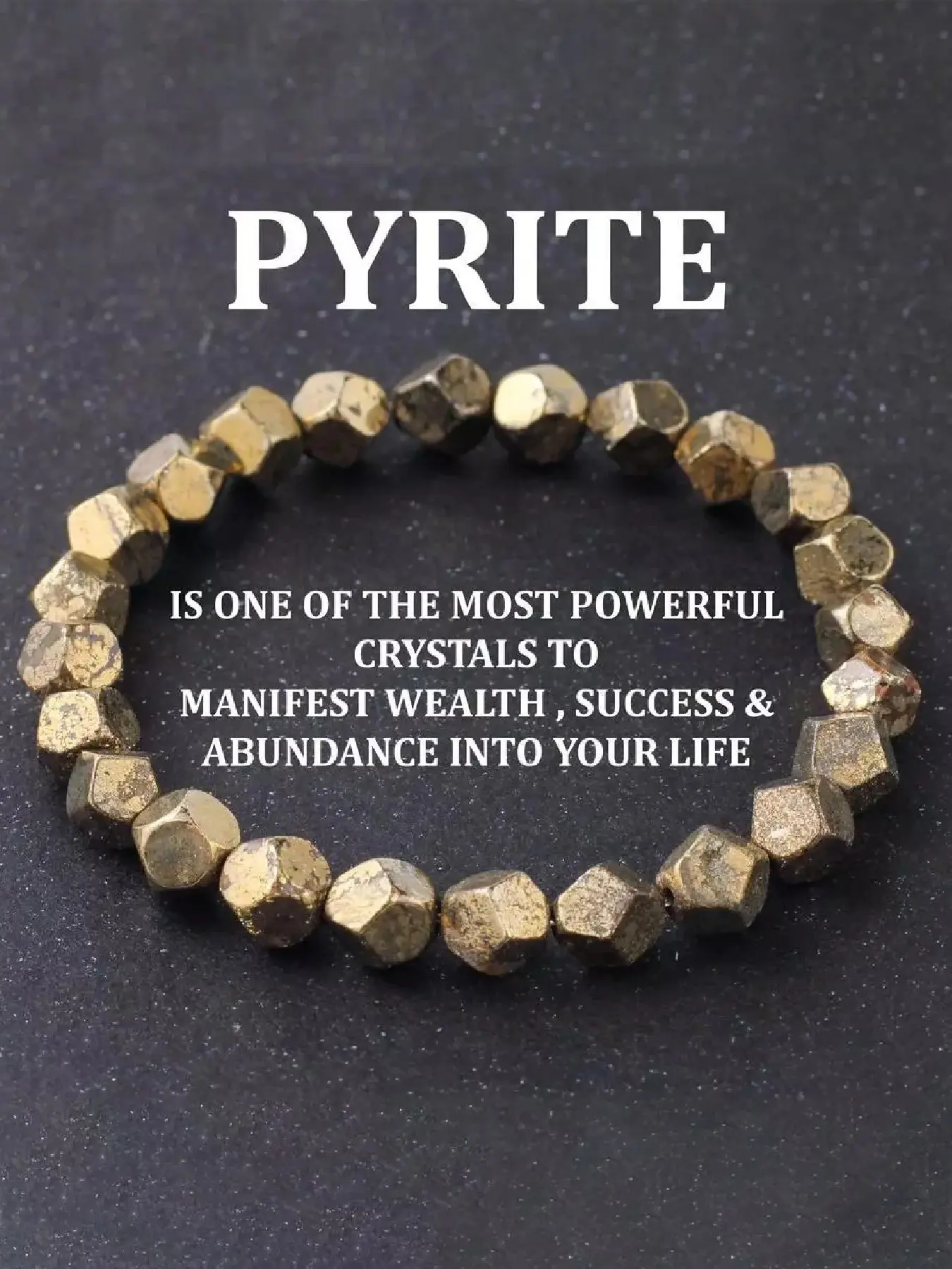 Pyrite Natural Stone Rhombus Irregular Bead Bracelet, Pyrite Hand Chain for Men and Women, Attracts Wealth and Good Luck, Energy Bracelet, Lucky Bracelet, Crystal Bracelets