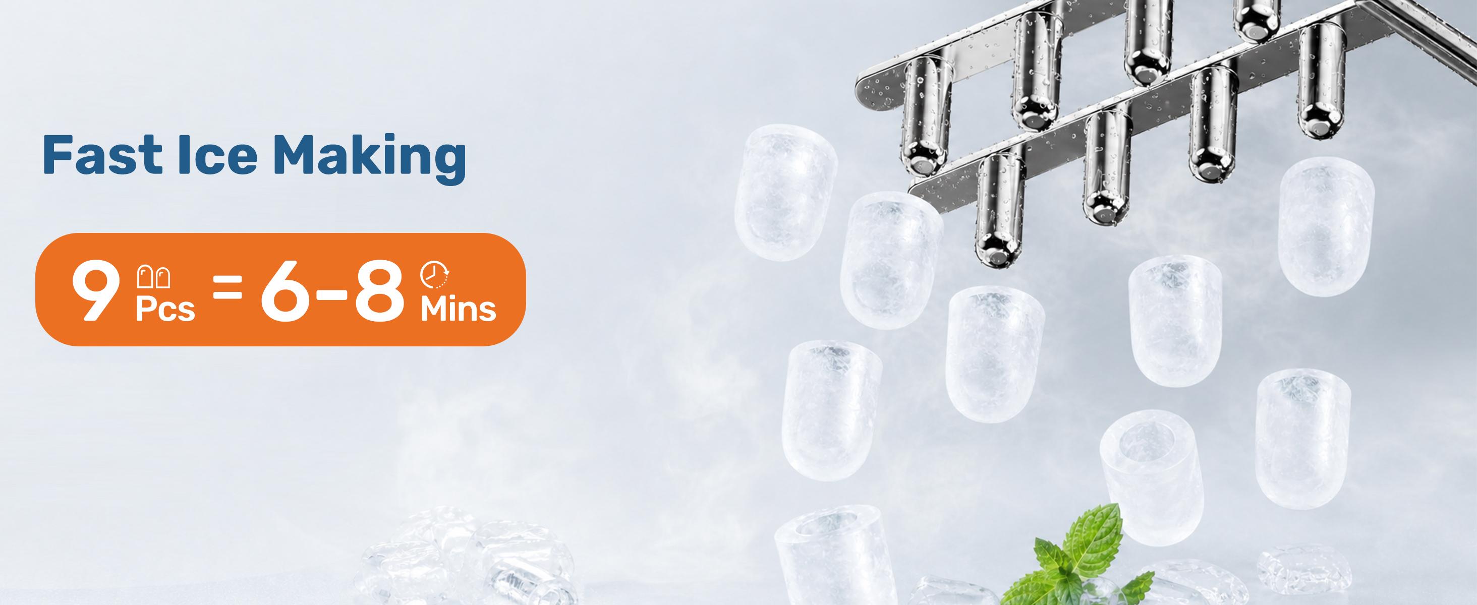 Countertop Ice Maker Machine, 26lbs Daily Output Portable Ice Maker with 1.2L Water Tank, 6-8 Mins Fast Ice Making, S/L Bullet Ice Size, Low Noise Ice Machine for Home, Kitchen, Camping & Bar Party Countertop Ice Maker Machine, 26lbs Daily Output Portable Ice Maker with 1.2L Water Tank, 6-8 Mins Fast Ice Making, S/L Bullet Ice Size, Low Noise Ice Machine for Home, Kitchen, Camping & Bar Party