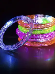 6pcs LED Light Up Bracelets, 6 Color Glow Sticks Bracelets Glow In The Dark Party Supplies, Non Candy Gift For Halloween, Christmas, Birthday Party Favors, Suitable For Birthday, Wedding, Carnival, Party, Concert, Sports Event, Masquerade, Gathering