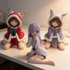 10cm Azuki & Elaina Anime Figures, Cute Girl Character Model for Car PC Case Decoration Toy