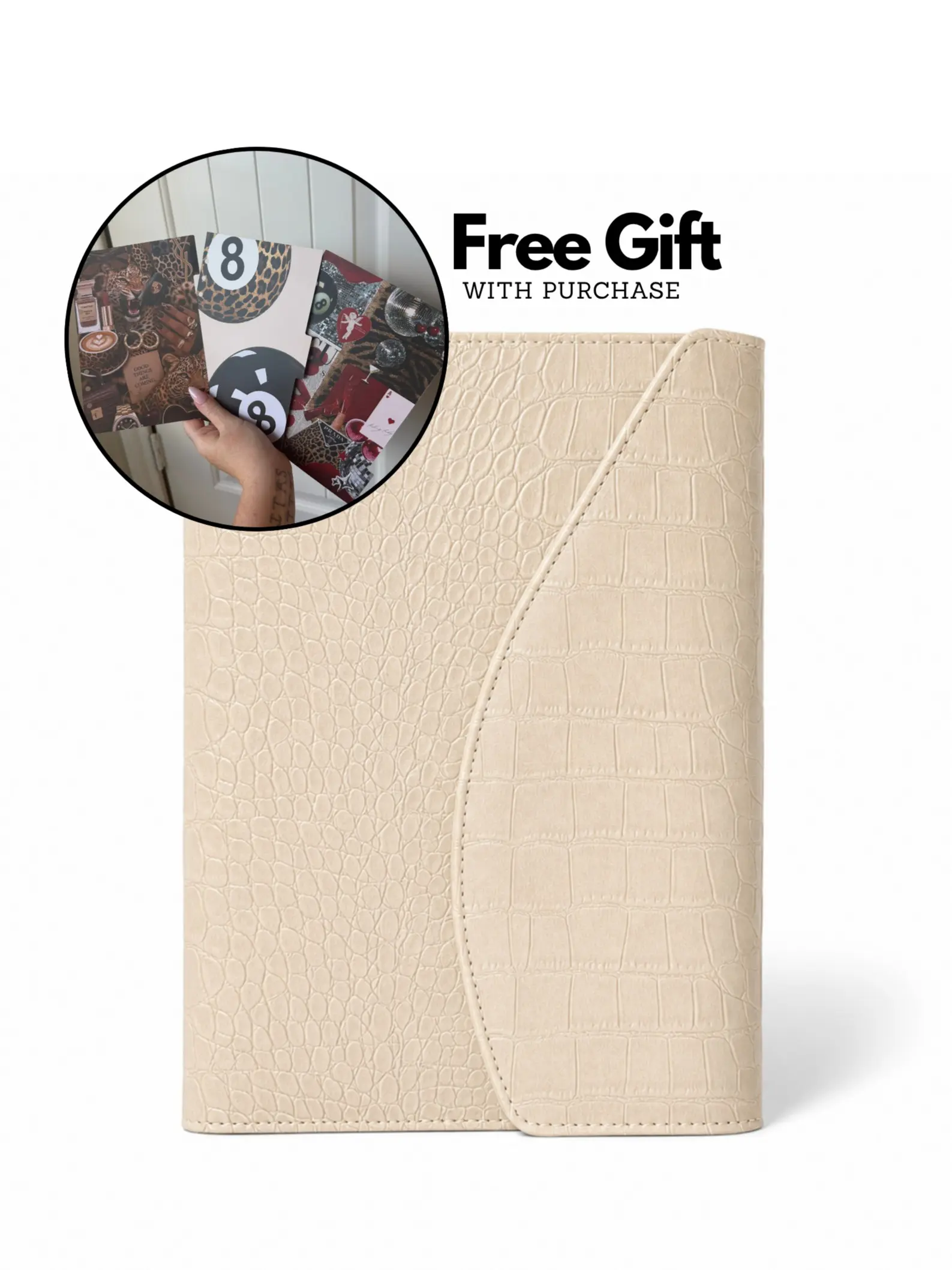 Cream Colored Croc A5 Planner