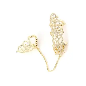 Elegant Cutout Chain Linked Full Finger Knuckle Ring