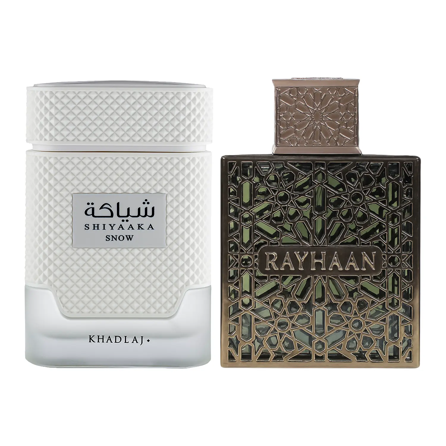 Viral Duo 2 Piece Fragrance Bundle (Khadlaj Shiyaaka Snow for Men + Rayhaan Terra for Unisex) Eau de Parfum Spray, 3.4 Ounce Each Viral Duo 2 Piece Fragrance Bundle (Khadlaj Shiyaaka Snow for Men + Rayhaan Terra for Unisex) Eau de Parfum Spray, 3.4 Ounce Each