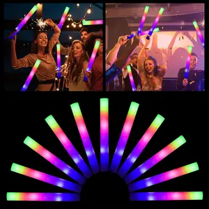 LED Foam Sticks (30 Pack) - Multi-Color, Battery-Powered, 3 Flash Modes, High Reflective Polymer Festival Party Supplies for Parties, Weddings, Camping Decor & Colorful Gifts