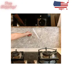 Kitchen Backsplash Wall Protector Transparent Oil Proof Sticker Self-Adhesive Film Removable Paper for Cupboard Household 15.7In×118In