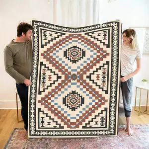 1pc Indian Navajo Print Blanket, Ultra Soft Fleece Material, Portable and Versatile for Bed Sofa Office Camping, Home Decor Gift