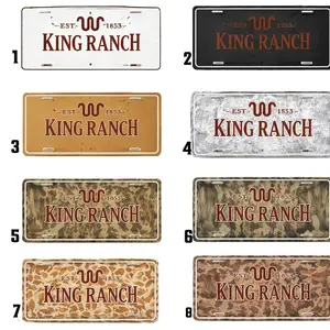 King Ranch License Plate - Custom Car Tag with EST 1853, Camo & Rustic Designs for Trucks