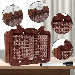 DIY Wooden Cash Saving Box with Counter, Reusable Savings Challenge Coin Bank, Perfect Thoughtful Gift for Christmas, Thanksgiving, Birthdays