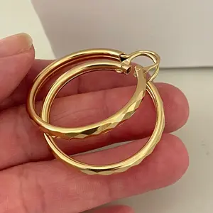 18k Gold Plated Hoop Earrings 1.5”